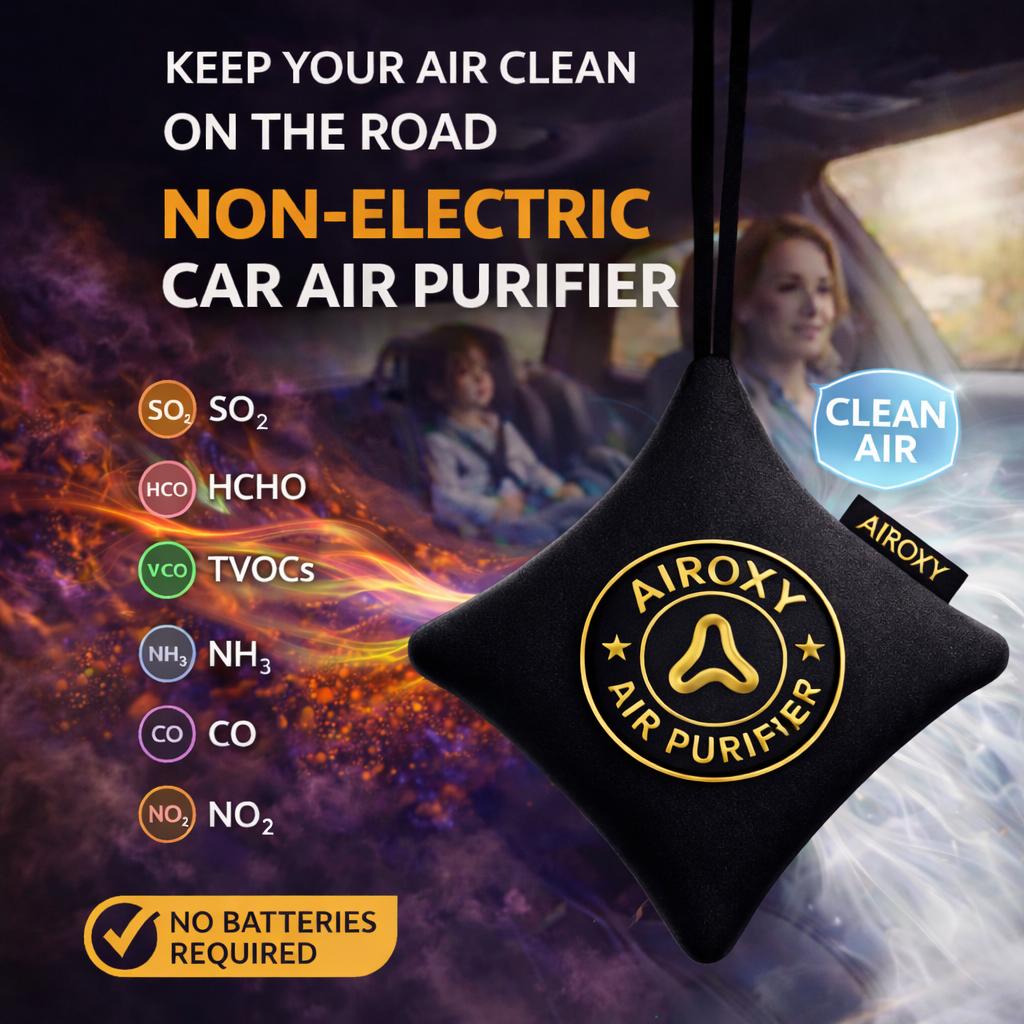 Airoxy Non-Electric Car Air Purifier – Power Black